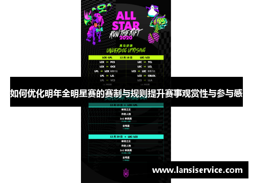 如何优化明年全明星赛的赛制与规则提升赛事观赏性与参与感 如何优化明年全明星赛的赛制与规则提升赛事观赏性与参与感